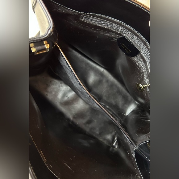 Authentic GUCCI Vintage 2Way Shoulder Hand Bag Purse Leather Black - Picture 8 of 12